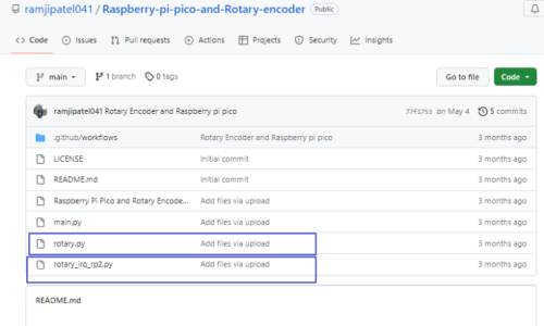 피코보드에서 Rotary Encoder 움직임을 OLED 화면에 표시하기
